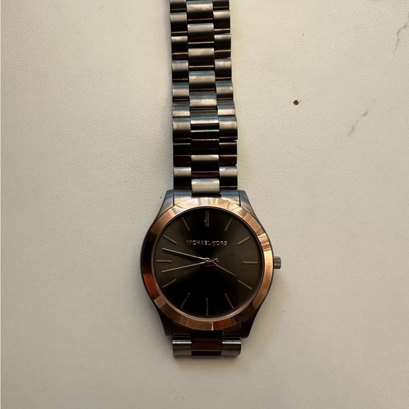 Michael Kors Runway Gray and Rose Gold Slim Watch - Picture 3 of 3